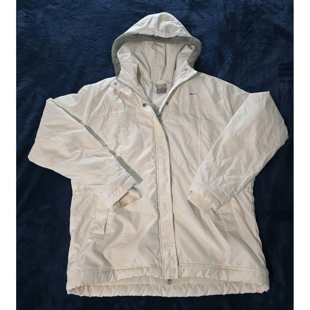 Vintage‎ Nike Womens Winter Coat Jacket White Size Large 12/14 Y2K
